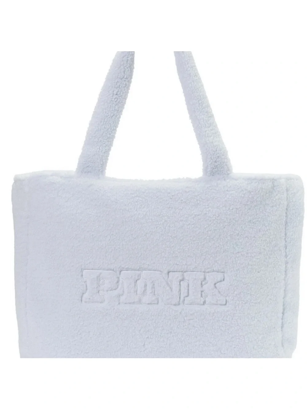 PINK Victoria's Secret Plush Tote in Light Blue